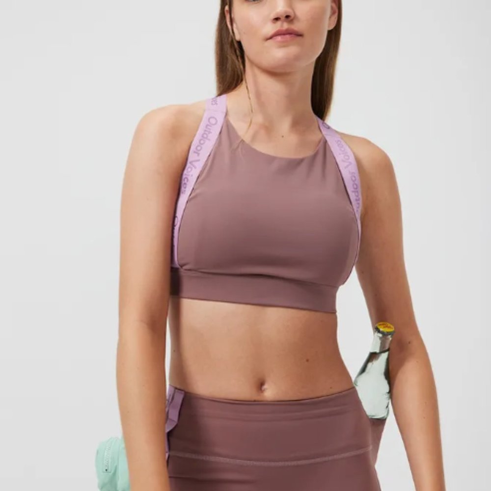 Outdoor Voices Snacks Bra - Size L (Sold Out Online) - Deep Taupe